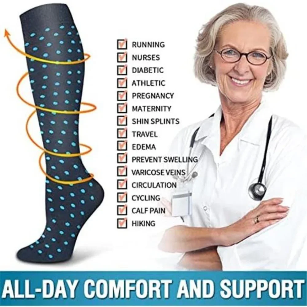 6 Pack Women's Assorted Copper Compression Socks